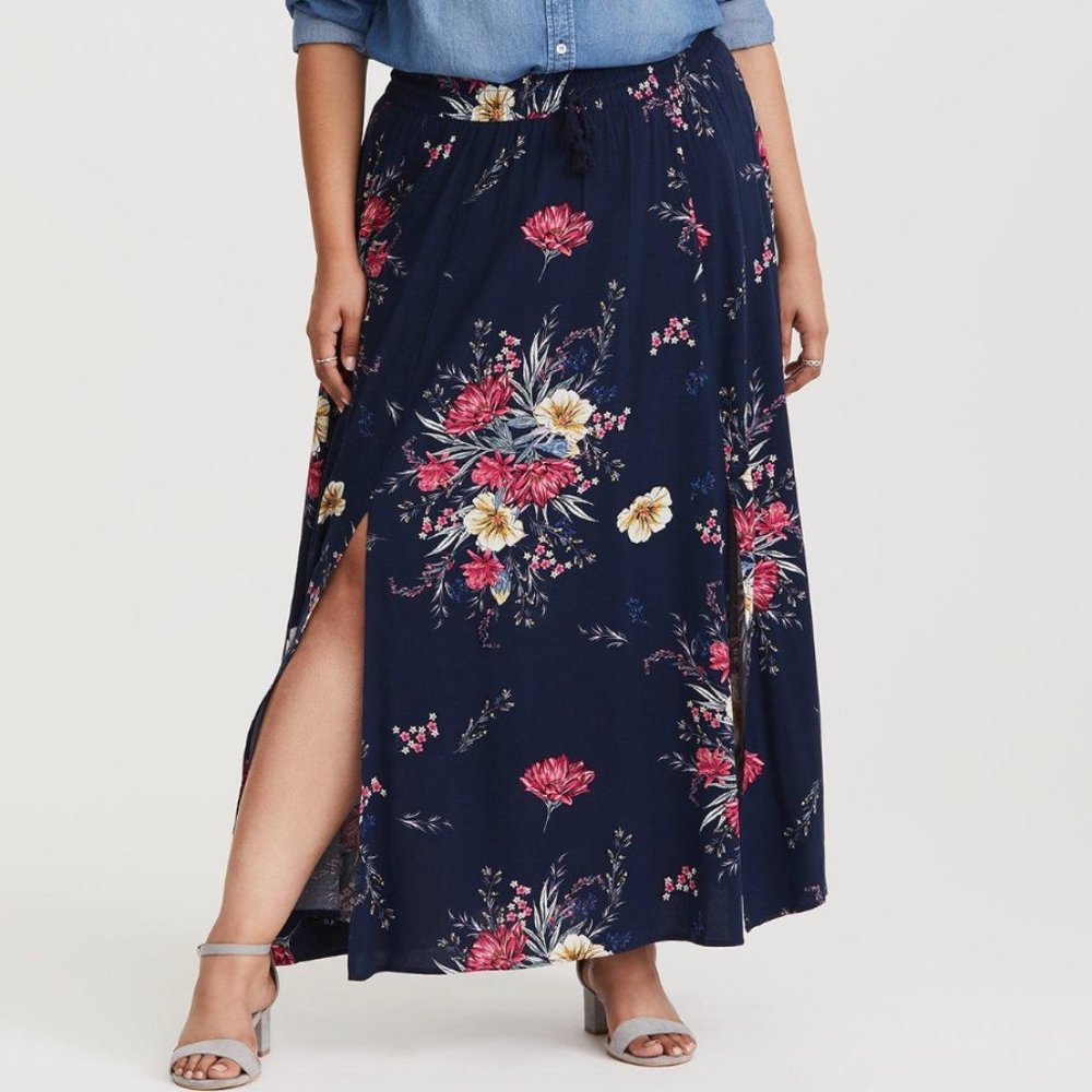Floral Maxi Challis Skirt